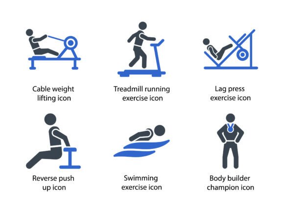A Crafter's Take on the Fitness Gym Icon Set Graphics