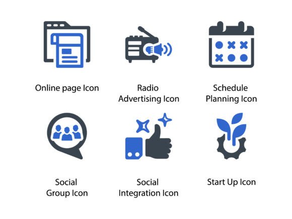 A Modern Digital Marketing Icon Set for Editorial Graphics