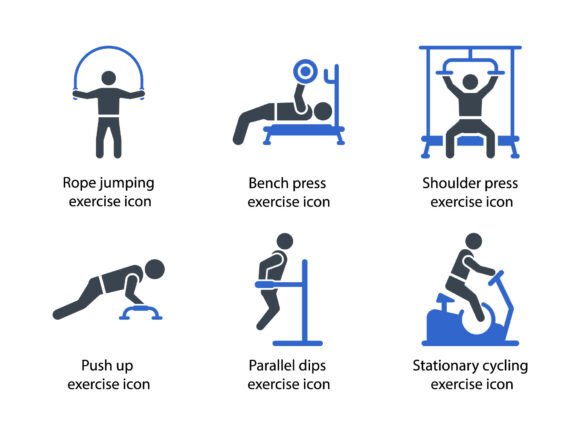 A Premium Gym Icon Set for Crafts & Graphics