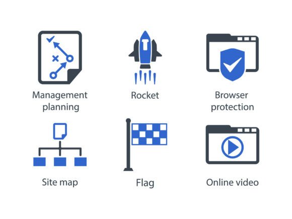 A Professional Review of the SEO Internet Blue Icon Graphics Set