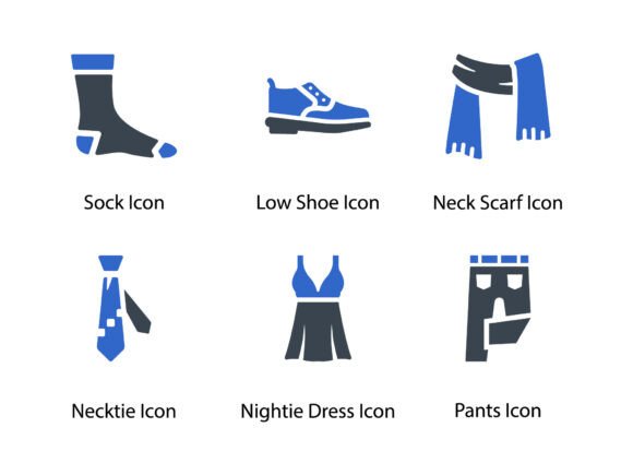 Clothes Fashion Icon Set 3: Graphics for Chic Crafted Products