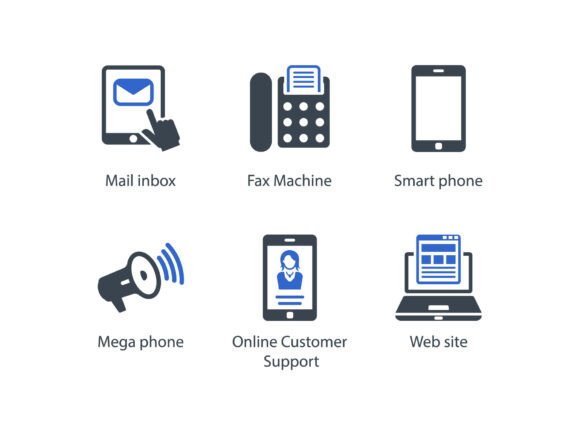 Contact Us Icon Set 8 Graphics for Crafting