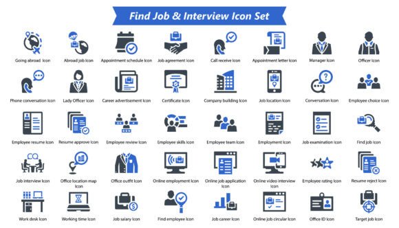 Find Job and Interview Graphics: A Brand Designer's Icon Review