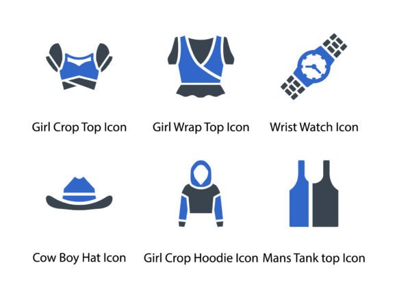 The Clothes Fashion Icon Set 8 for Brand Graphics